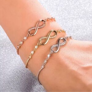 Elegant Infinity Bracelet - Gold, Silver, or Rose Gold